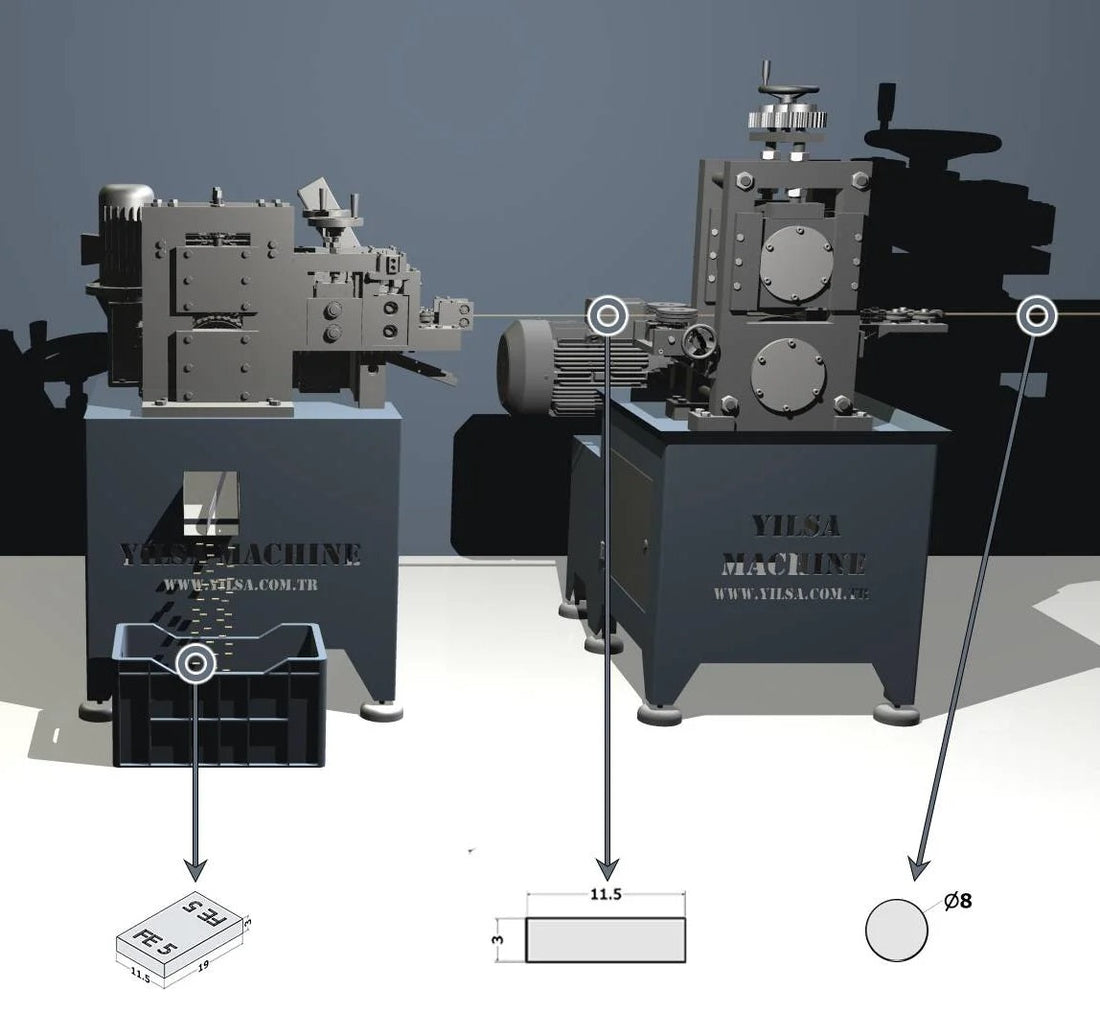 Three series machines describing the wheel weight production line